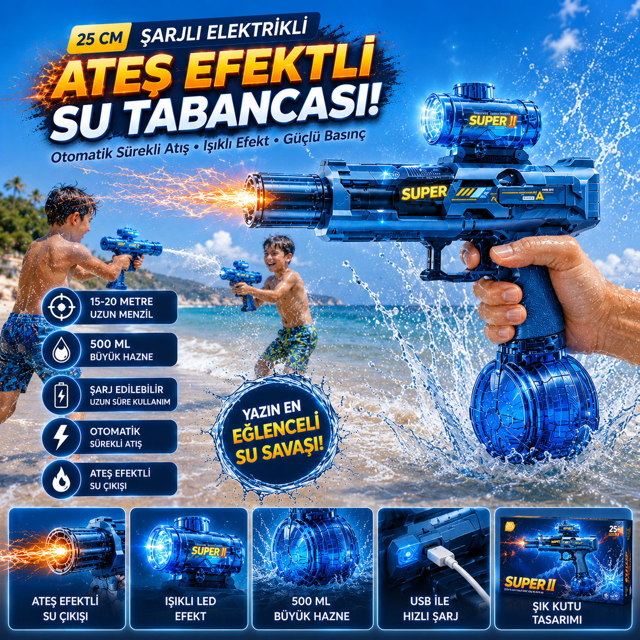 Kidikid™ Elektrikli Su Tabancası Maxi